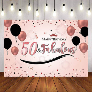 Mocsicka Happy 50 Fabulous Birthday Party Photo backgrounds-Mocsicka Party