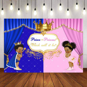 Mocsicka Prince or Princess Royal Baby Gender Reveal Party Backdrop-Mocsicka Party