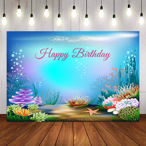 Mocsicka Under Sea Theme Happy Birthday Background-Mocsicka Party