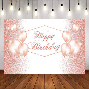 Mocsicka Rose Gold Bolloons and Dots Happy Birthday Party Decoration Props-Mocsicka Party