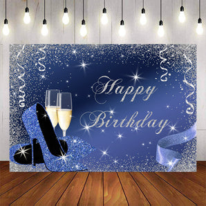 Mocsicka Sliver Dots and Ribbon Happy Birthday Party Banners-Mocsicka Party