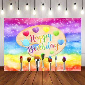 Mocsicka Drawing Board Happy Birthday Party Backdrops-Mocsicka Party