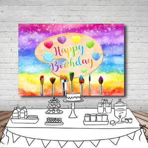 Mocsicka Drawing Board Happy Birthday Party Backdrops