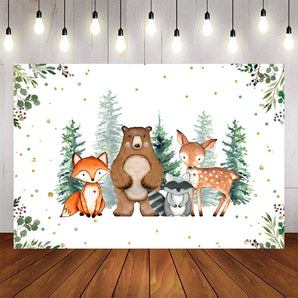 Mocsicka Forest and Wild Animals Baby Shower Backgrounds-Mocsicka Party