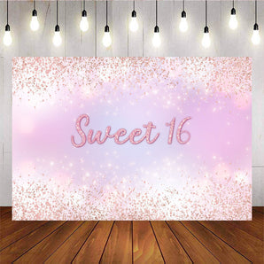 Mocsicka Sweet 16 Birthday Background Glowing Dots Photo Back Drops-Mocsicka Party