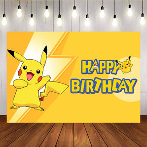 Mocsicka Pikachu Background Happy Birthday Custom Newborn Party Supplies-Mocsicka Party