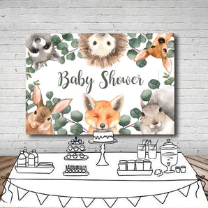 Mocsicka Cartoon Animals Baby Shower Party Backgrounds