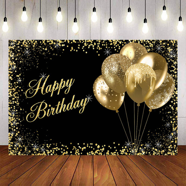 Mocsicka Golden Dots and Balloons Happy Birthday Background – Mocsicka ...